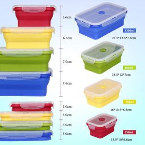 Collapsible Silicone Food Fresh Storage <strong>Stacking</strong> Containers <strong>Box</strong> with Airtight Lid and Vent Valve for Microwave - Product Image 2