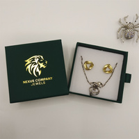 Boîte à bijoux en carton avec tiroir, emballage en papier 7,5*7,5*2,5 cm avec film PE transparent pour collier, boucles d'oreilles, bracelet, bague, cadeaux de bijoux