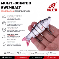Échantillon Gratuit Leurre Souple Multi-Segmenté 6 Sections pour Poisson-Chat, Poisson Mandarine, Bar - PVC/ABS Utilisation Rivière Lac Vente en Gros