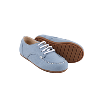 Chaussures mocassins en cuir véritable bleu, design classique de chaussures bateau, semelle respirante et flexible, parfaites pour un usage quotidien et décontracté