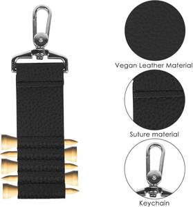 Pochette promotionnelle pour accessoires de sac de golf en cuir végétalien avec logo personnalisé, porte-tee de golf portable avec mousqueton, directement du fabricant - Product Image 2