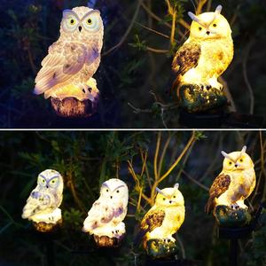 Lampe solaire en résine imperméable en forme de hibou pour chemin extérieur, jardin, décoration de jardin, lampe LED solaire pour cour et paysage - Product Image 5
