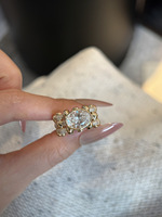 Bague de fiançailles et de mariage pour femme en or 14 carats creux, sertie de diamants de laboratoire classiques de 1 à 3 carats, design à griffes, bijoux fins