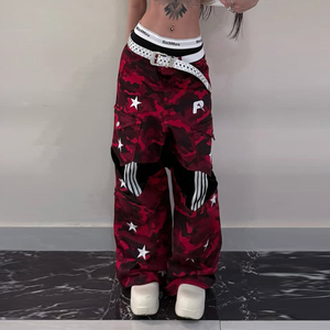 Pantalones Largos Holgados de Moda para Mujer, Estilo Hip Hop, Color Block, Camuflaje, Estilo BF, Ropa de Calle Informal y Moderna - Product Image 1