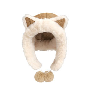 Bereit zu versenden Frauen Winter Kunst pelz Outdoor Trapper Trooper Cap russische Pelz Trapper Hüte Katzen ohr Hut - Product Image 5