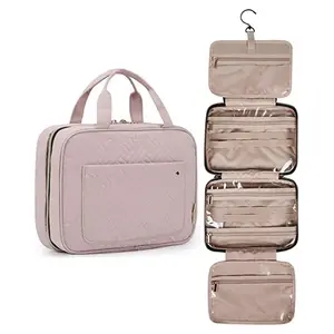 Hot Selling Factory Custom Water-Resistant Polyester Cosmetic Bag Men Women Make Up Bag With Hanging Hook