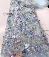 Dentelle française perlée faite à la main, 5 yards, tissu de dentelle haut de gamme pour femmes, collection août 2026
