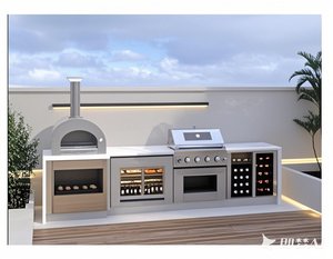 Set da cucina da esterno in acciaio inox moderno Design resistente alle intemperie con stile europeo e accessorio per lavello