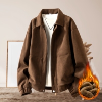 Veste d'aviateur vintage pour homme avec fermeture éclair sur le col, veste en PU imperméable et coupe-vent pour moto, veste épaisse et chaude personnalisée