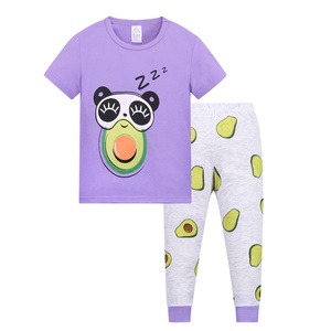 All'ingrosso 2 pezzi pantaloni a maniche corte <span class=keywords><strong>pigiama</strong></span> per bambini set ragazzo e ragazza cotone bambini pigiameria estate - Product Image 2