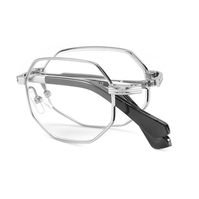 8108 Geometric Shapes Men Folding Anti Blue Light 10-Layer Coating Reading Glasses