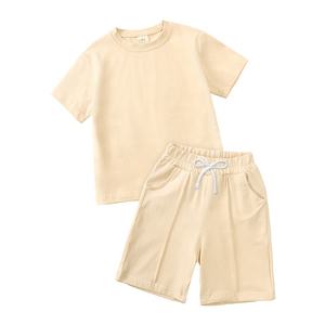 Conjunto de Verano de 2 Piezas para Niños Pequeños, Pantalones Cortos con Cordón de Ajuste, Tela de Algodón de Color Sólido, Personalizado - Product Image 3