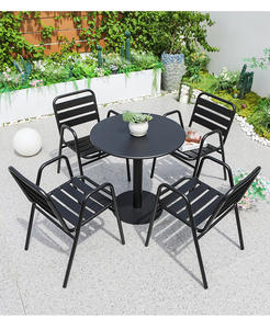Ensemble de table et de chaises pliantes légères en aluminium moderne pour jardin, terrasse et balcon - Conception durable - Product Image 3