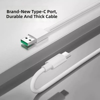Cable de Datos de Carga Súper Rápida de 65W para Reno 5/6/7 Pro, para Teléfonos con Conectores USB-A/Tipo-C, Elastómero Termoplástico