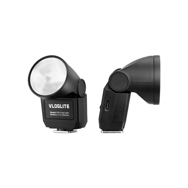 Vloglite F02 6500K Speedlite Camera Mini Flash Vlog Photography Speedlite for Canon Fuji Sony Nikon