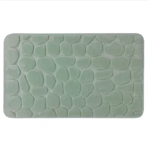 Kunden spezifisch geprägte Flanell Korallen Fleece Memory Foam Toilette Dusche Badezimmer Bad Fußmatten