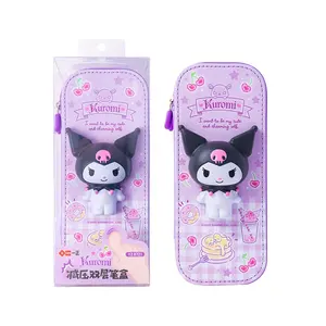 อะนิเมะใหม่ Kawaii ดินสออะนิเมะ Kuromi mochila ดินสอกระเป๋าเด็กนักเรียนโรงเรียนเครื่องเขียนกรณีออแกไนเซอร์