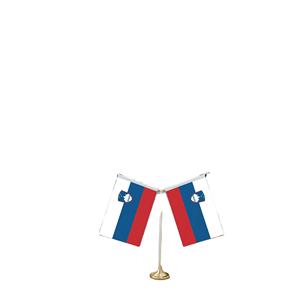 Drapeau de table miniature en forme de Y personnalisable, drapeau de la Slovénie imprimé numériquement avec base en métal pour la décoration - Product Image 5