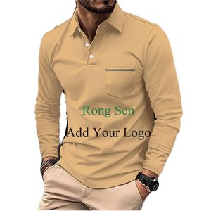 Chemises à manches longues pour hommes, décontractées, de haute qualité, à col boutonné, respirantes, à séchage rapide, à motif uni personnalisé, lavables en machine - Product Image 2