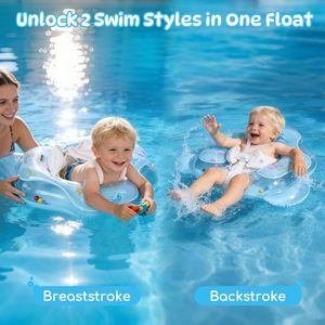 Flotteur de bain 2-en-1 pour bébé avec pare-soleil amovible UPF50+ et siège de sécurité réglable - Product Image 6