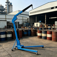 Grue mobile pliable haute performance à bras unique pour levage de moteur de voiture, avec support hydraulique fixe