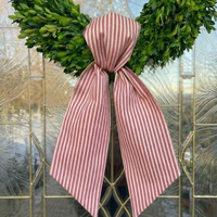 Couronne de Noël en toile rayée avec nœud, broderie personnalisée en forme de cœur et initiale, pour décoration de porte et de maison – Vente en gros