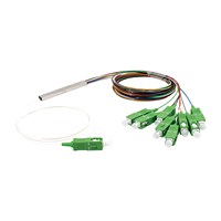 Splitter tabung serat optik 0.9mm, 1X4 1X8 1X16 Mini Plc Splitter SC/APC 1x2 G657A1LSZH Optical Fiber Splitter