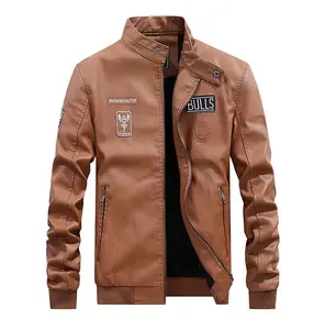 Top quality zipper leather winter jacket sngal blazer fur men's cool motorcycle biker jacket 4XL