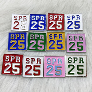 Broche de Esmalte Vermelho e Branco com Designs Personalizados DST da Irmandade Grega 2025, Broche Quadrado de 1 Polegada, Broche Spring 25, Joia de Casamento em Liga - Product Image 4