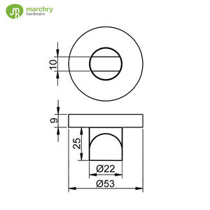 Cerradura de giro de acero inoxidable 304 Cerradura indicadora de puerta de inodoro - Product Image 2