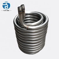 Bobina Intercambiador de calor de doble carcasa Condensador Evaporador Automatización de fábrica Titanio 10 Caja de madera Industria personalizada proporcionada