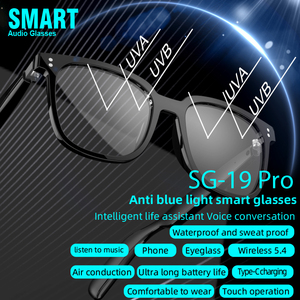 Lunettes de soleil audio intelligentes SG-19 3-en-1 avec écouteurs sans fil TWS, double puce BT 5.4 pour appels et musique, avec verres magnétiques - Product Image 4
