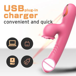 Venta al por mayor 2 en 1 Rosa flor consolador vibrador Anal vibrador clítoris succionador vibrador adultos juguetes sexuales para mujeres pareja masturbador - Product Image 5
