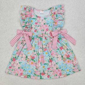 Conjuntos Casuales de 2 Piezas para Niñas, Primavera-Verano, Manga Corta, Estampado Floral, Shorts, Vestido Romper, Ropa a Juego para Hermanas, Venta al Por Mayor - Product Image 4