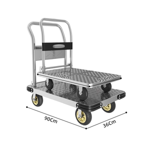 <b>Flat</b> <b>Trolley</b> Warehouse Cargo Handling Logistics Silent <b>Trolley</b> Four-wheel Transportation Tool - Product Image 2