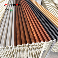 Panel de Pared Ranurado de PVC WPC, Estilo Moderno, Impermeable, Resistente al Fuego, para Interiores y Exteriores, Revestimiento de Pared de Madera y Plástico Compuesto WPC