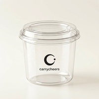 Gobelets personnalisés imprimés pour Açaï 24oz (800ml), coupes à parfait avec couvercles, gobelets à limonade à fond rond, coupes à dessert en plastique transparent pour yaourt et fruits