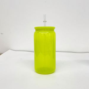 Lot de 50 – Entrepôt USA – Gobelets en acrylique colorés néon en forme de canette pour enfants, 16 oz, en plastique, pour bière, soda ou eau - Product Image 5
