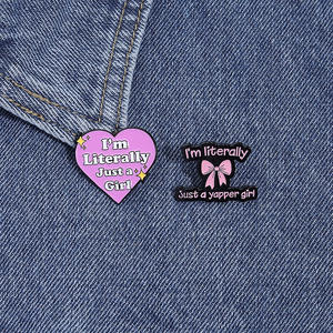 Значки-пуговицы из черного металла с твердой эмалью, с изысканным розовым бантом и животным принтом, по цене производителя. Медаль «Я — девочка» для юбилея. - Product Image 2