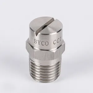 BYCO-Punta de boquilla de pulverización de ventilador plano de acero inoxidable, rosca macho 2,8 de 65 grados y 304mm de diámetro 1/ 8 BSPT