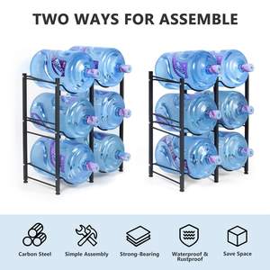 Hochleistungs-3-Lagen-Wasserspender-Schaufelregal 5-Gallonen-Metall-Lagerregal für <span class=keywords><strong>6</strong></span> Fässer Display-<span class=keywords><strong>Rack</strong></span> für Wasser flaschen 600D - Product Image 4