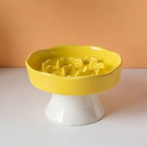 <b>Ceramic</b> Cute Slow Eating Anti-Choking Waterproof Durable Cat & <b>Dog</b> Pet Food Bowl with Anti-Skid Base and Neck Protection - Product Image 4