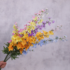 Arrangements de fleurs artificielles en soie de delphinium et de jacinthe à tige haute, style forêt, pour la décoration de la maison, du salon et de la table à manger - Product Image 5