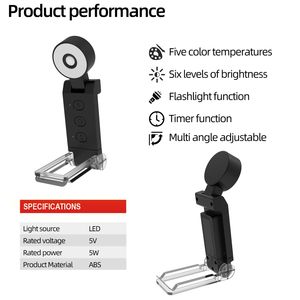 <span class=keywords><strong>Lampe</strong></span> <span class=keywords><strong>de</strong></span> <span class=keywords><strong>lecture</strong></span> miniature à col flexible, rechargeable par USB, sans fil, pour livres et liseuses électroniques - Product Image 2