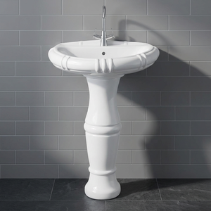 Produits de salle de bain indiens de haute qualité, lavabos sur pied, articles sanitaires en céramique, lavabos au sol design pierre - Product Image 3