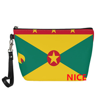 Trousse de rangement personnalisée avec drapeau national, trousse de toilette zippée pour les escapades de week-end, l'utilisation en dortoir scolaire et les commandes en gros