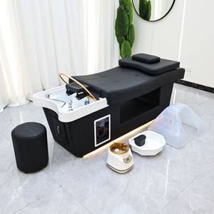 Cama de lavado de cabello estilo tailandés para terapia capilar, para salón de belleza y centro de estética, diseño moderno, cama de masaje de cuero con función de extracción de orejas - Product Image 5