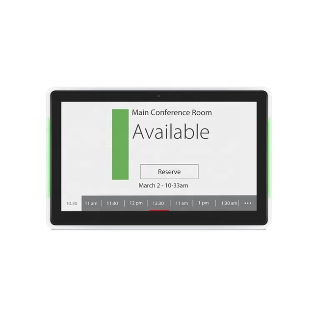 Wall Mount 10.1 Inch Touch Screen POE NFC RFID RK3568 Android 11 LED Light Bar Booking Display Meeting Room Tablets