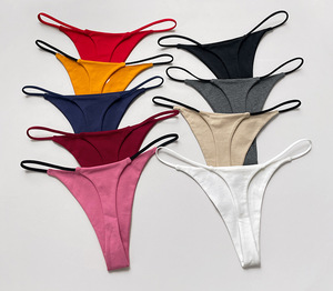 Tanga Sexy para Mujer, Ropa Interior de Tiras Delgadas, Transpirable, Elástica, Estilo Diario, Talla XL, Logotipo en la Cintura, Algodón y Elastano - Product Image 1