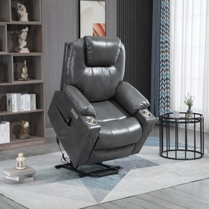 Sillón Reclinable Eléctrico HOMERS con Doble <span class=keywords><strong>Motor</strong></span>, de Cuero, con Control Remoto, Masaje y Calefacción para Personas Mayores - Product Image 1